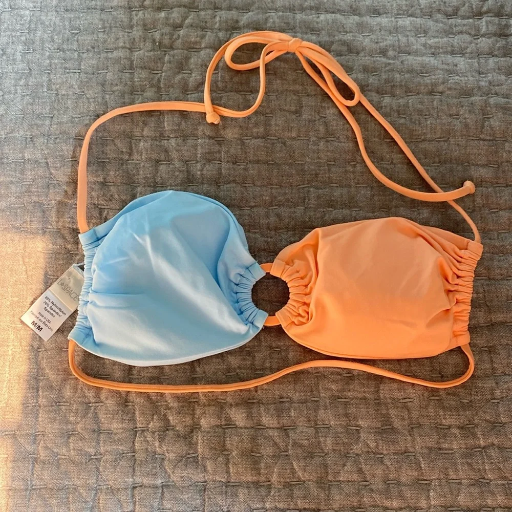 L*Space Freddie Bikini Top Tangy and Sky Blue - Picture 1 of 5